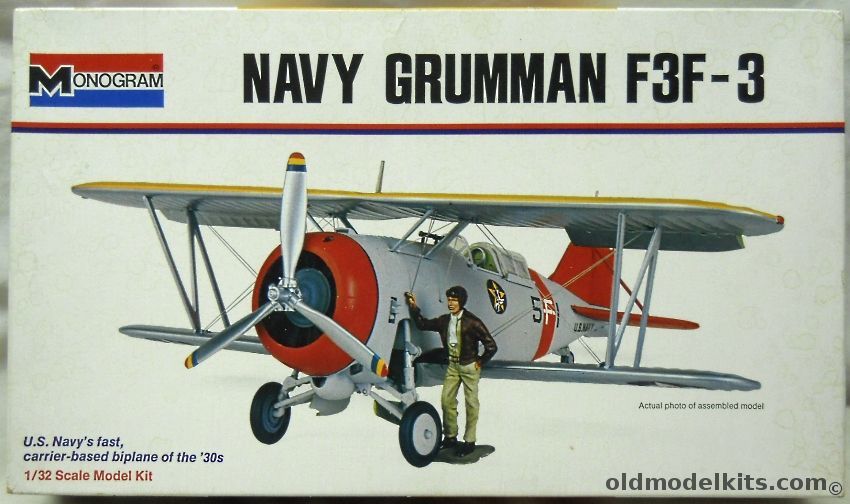 Monogram 1/32 Navy Grumman F3F-3 - (F3F3) White Box Issue, 6851-0225 plastic model kit